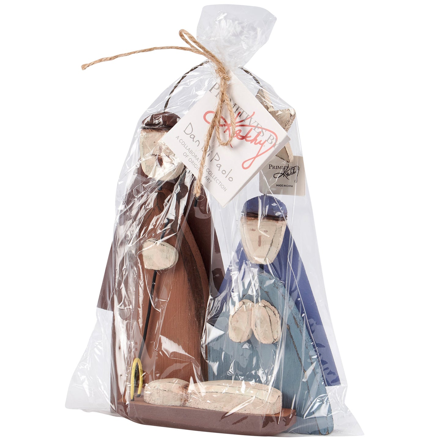 PBK Christmas Decor - Farmhouse Nativity Holy Family Ornament Sitter