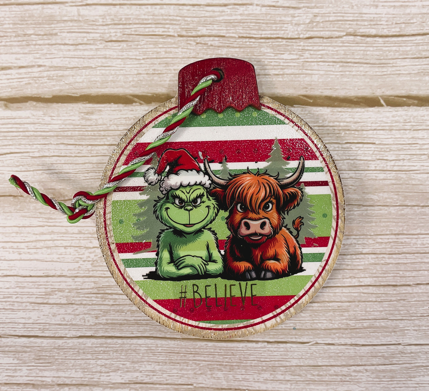 AGSD Christmas Decor - Whimsy Highland Cow Bestie Ornament 5-inch