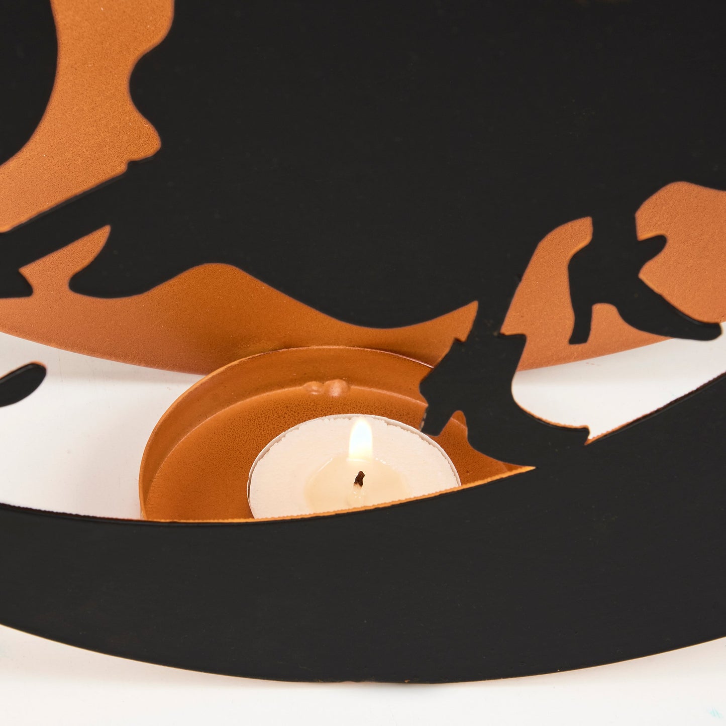 PBK Halloween Decor -  Flying Witch Candle Holder Wall Sign 12inch