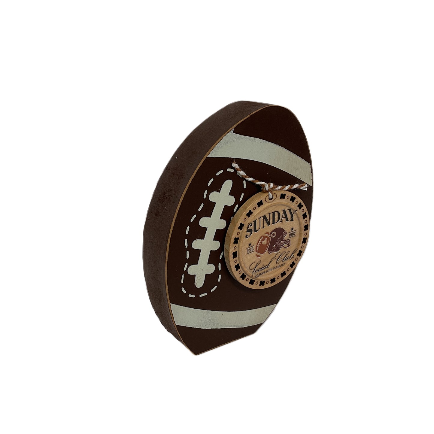 AGSD Fall Decor - Chunky Wood Football Sentiment Icon Sitter