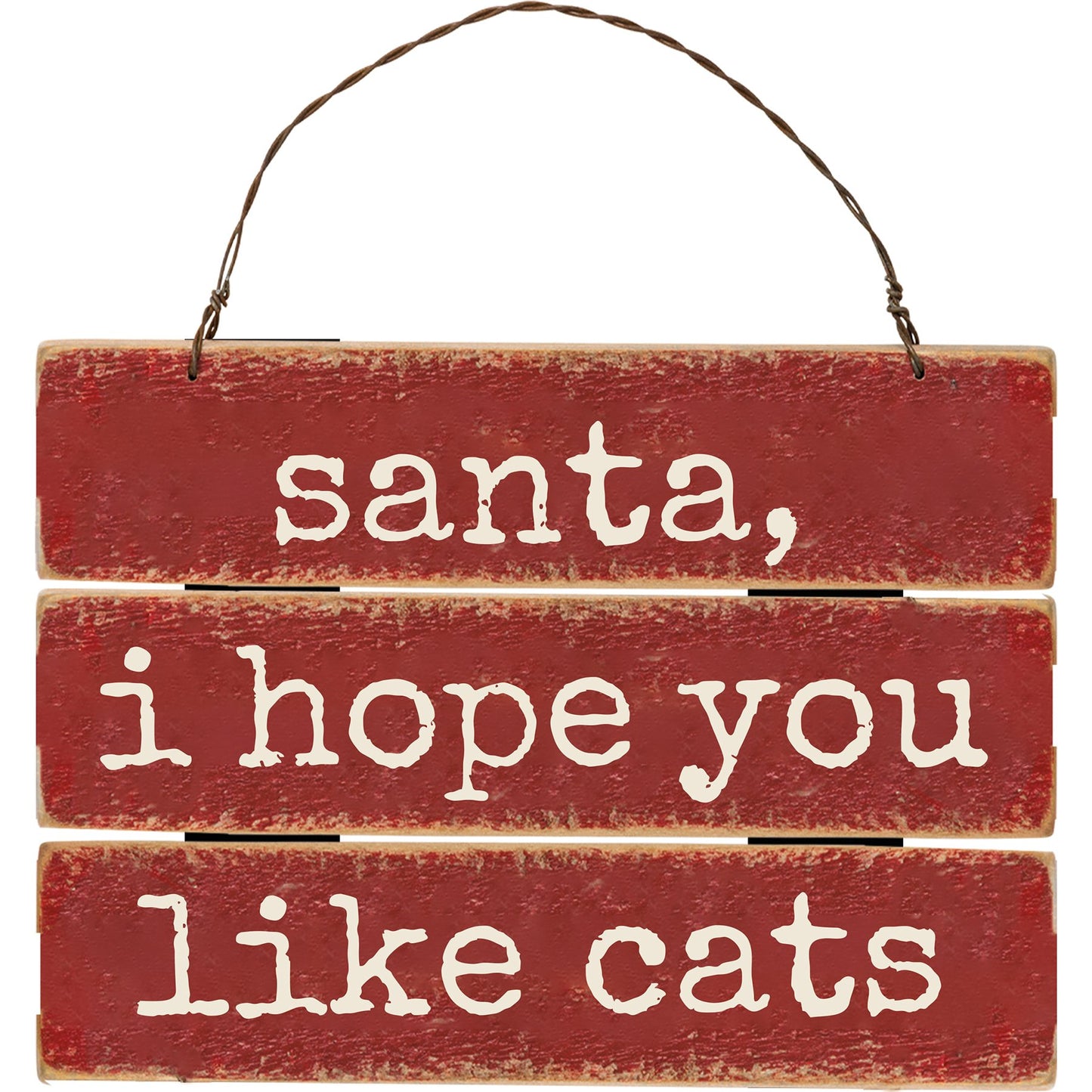 PBK Christmas Decor - Santa Like Cats Prim Slat Ornament