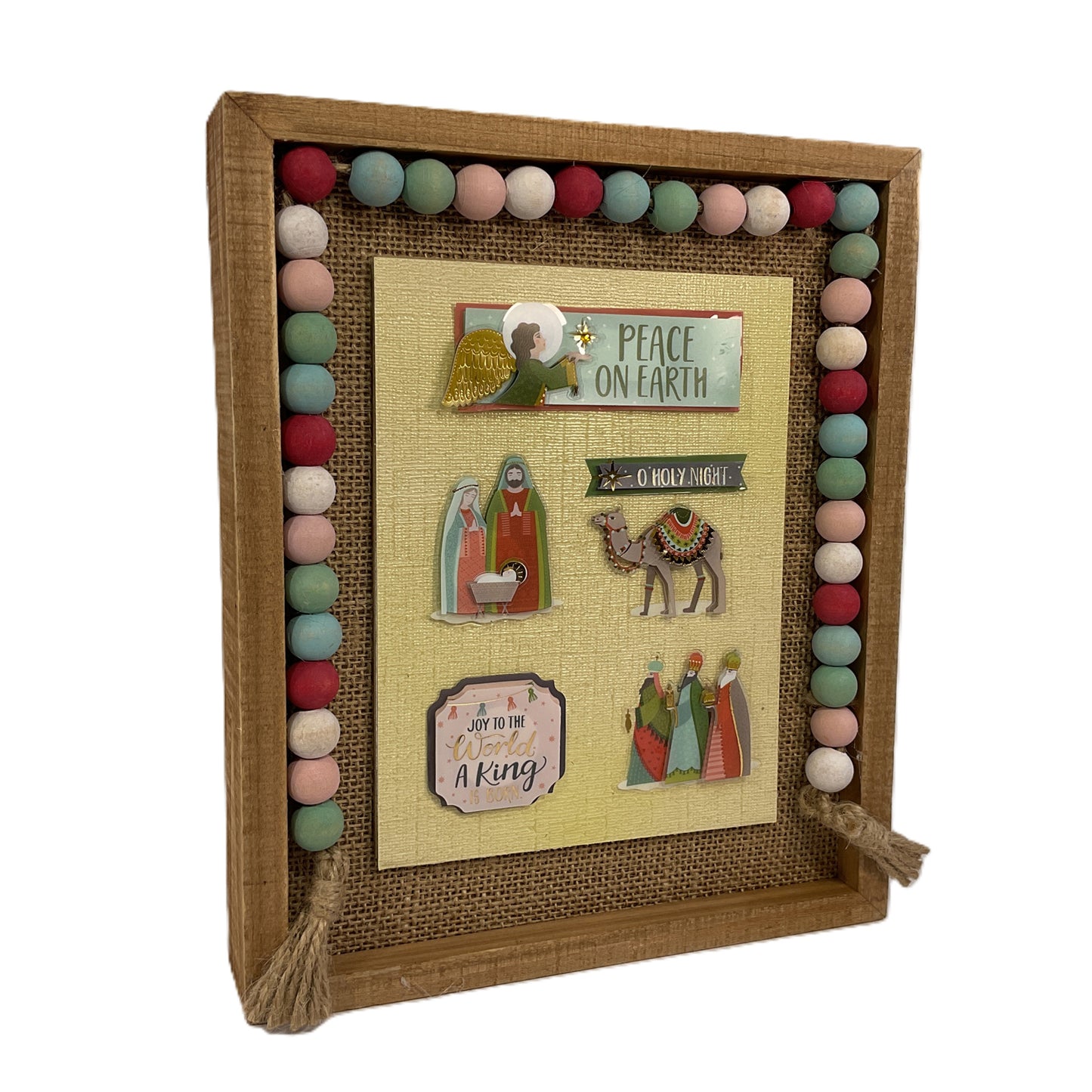 AGSD Christmas Decor - Nativity Adore Joy Peace Holy 3-D Icon Sign