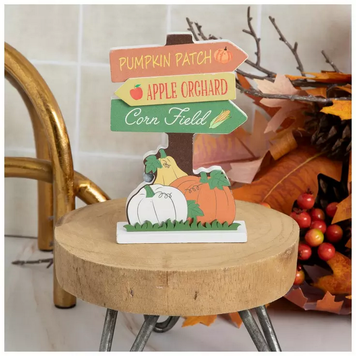 HL Fall Decor - Pumpkin Patch Directional Sign Mini Sign