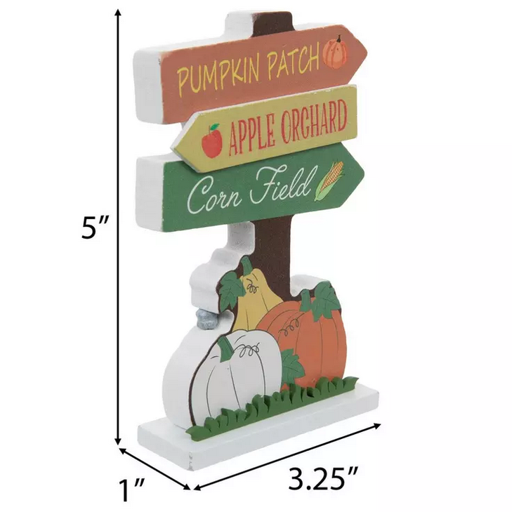 HL Fall Decor - Pumpkin Patch Directional Sign Mini Sign