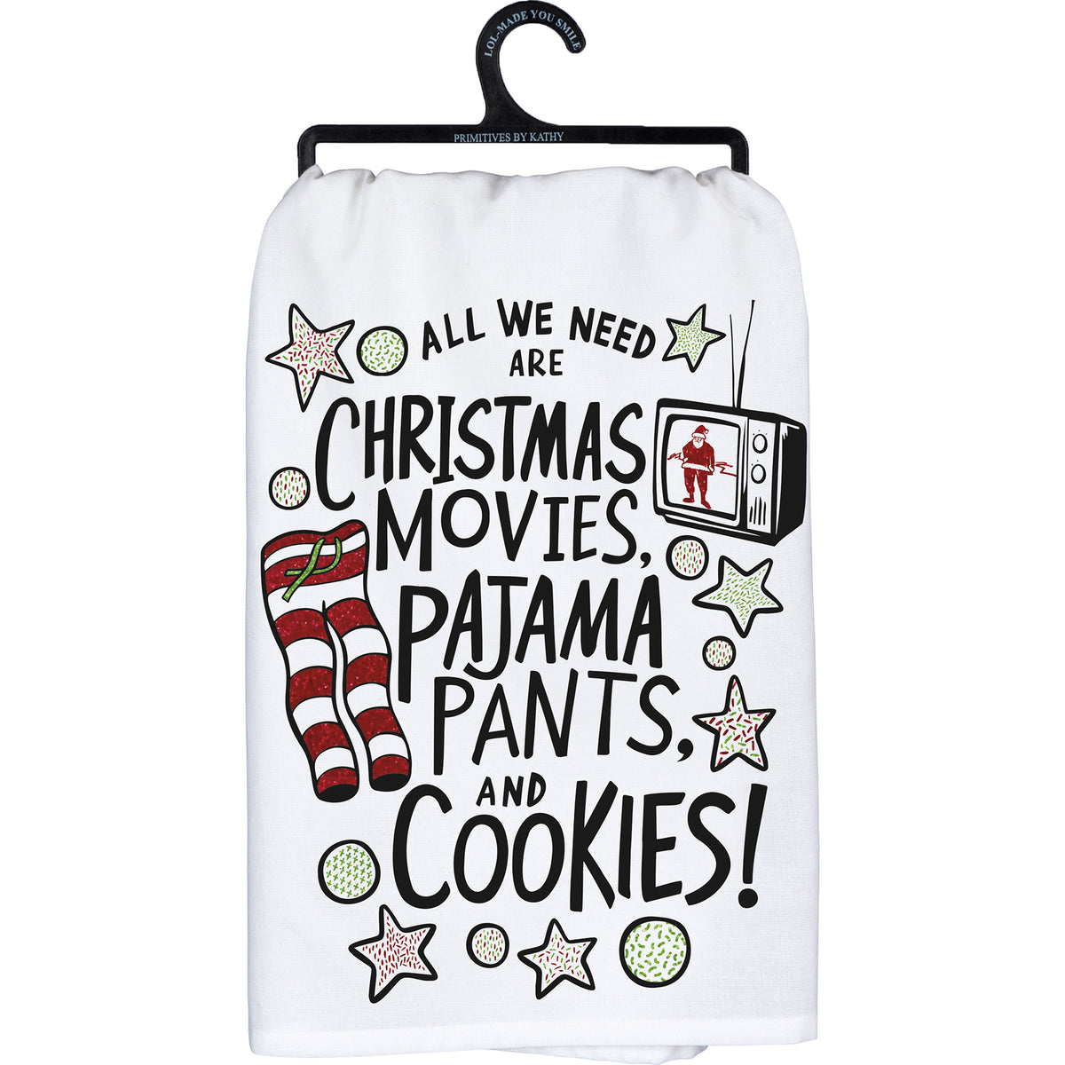 PBK Christmas Decor - Movies Cookies Pajama Pants Dish Towel