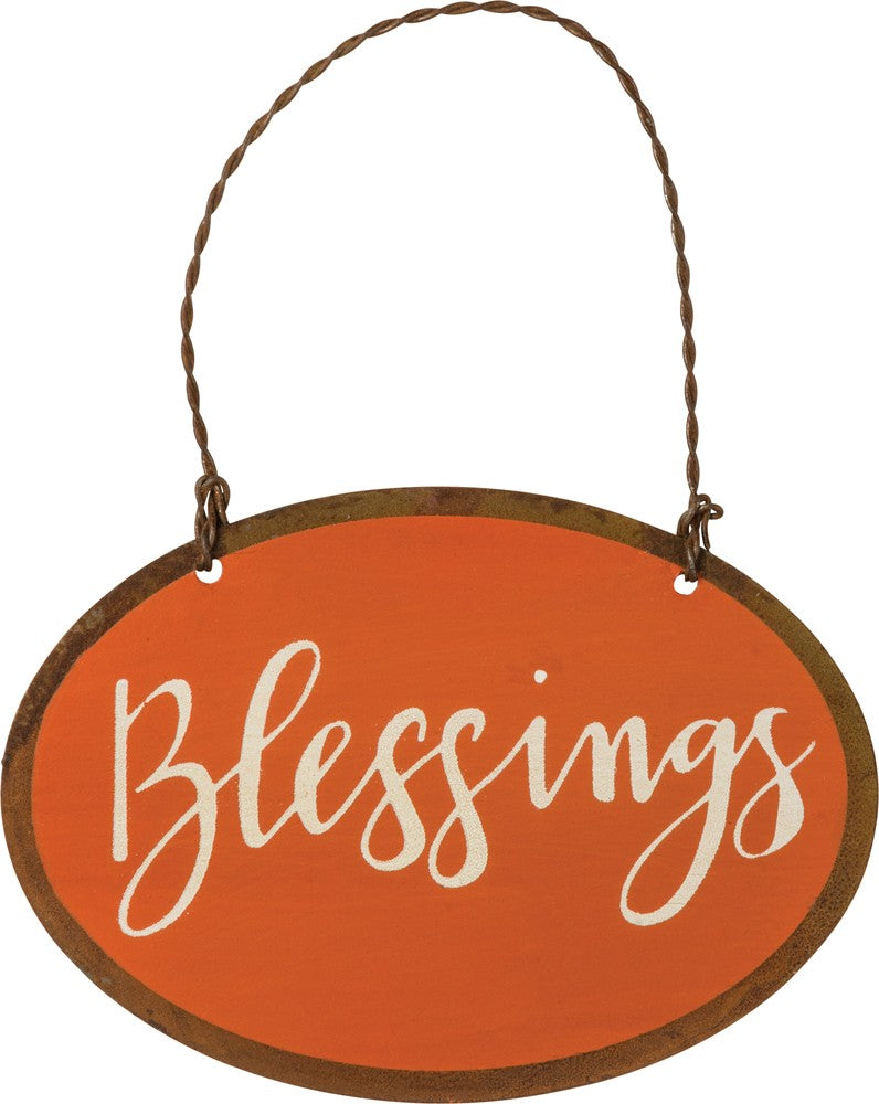 PBK Fall Decor - Blessings Small Prim Ornament Sign
