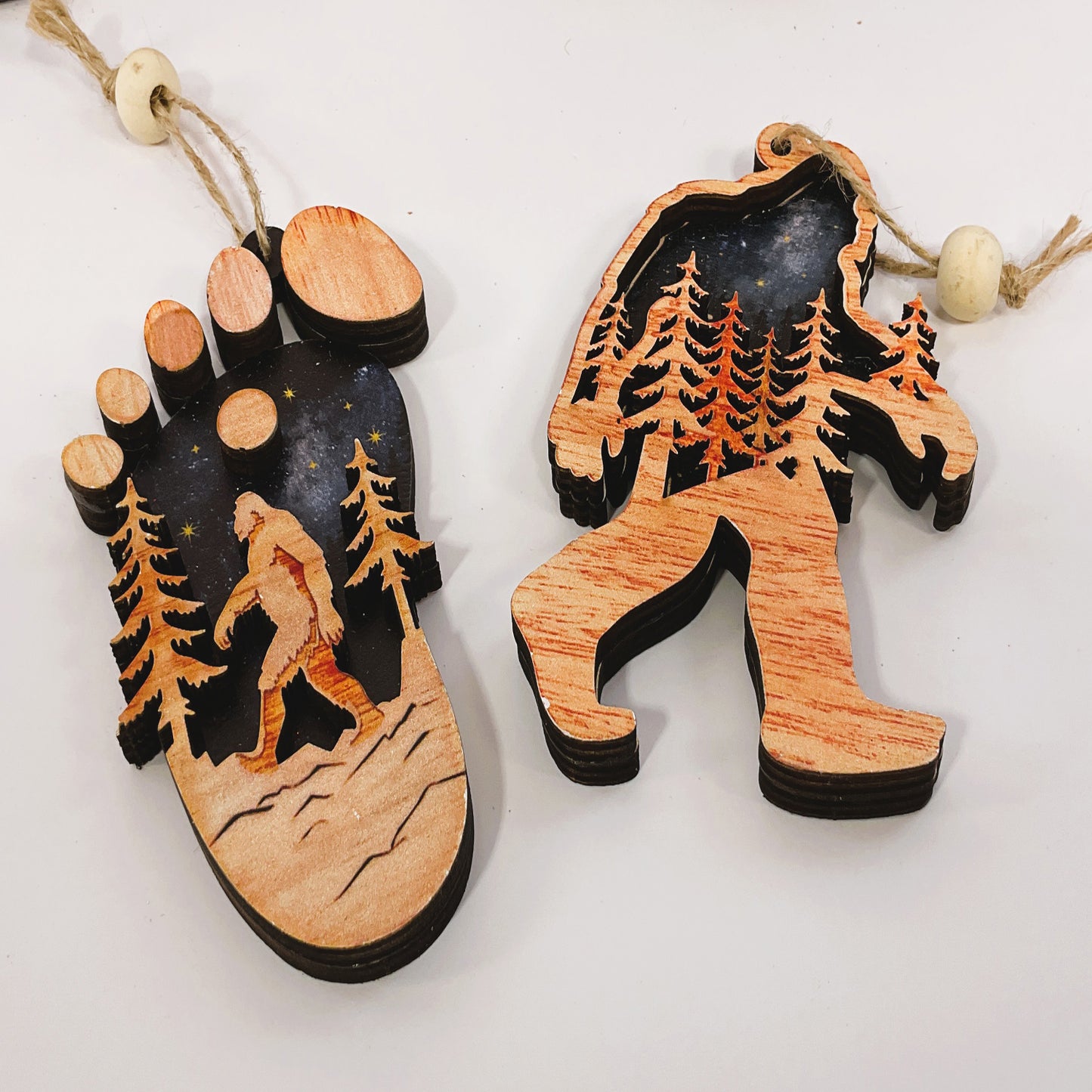 AGSD Christmas Decor –Bigfoot Sasquatch Stocking Holder 2pc Set