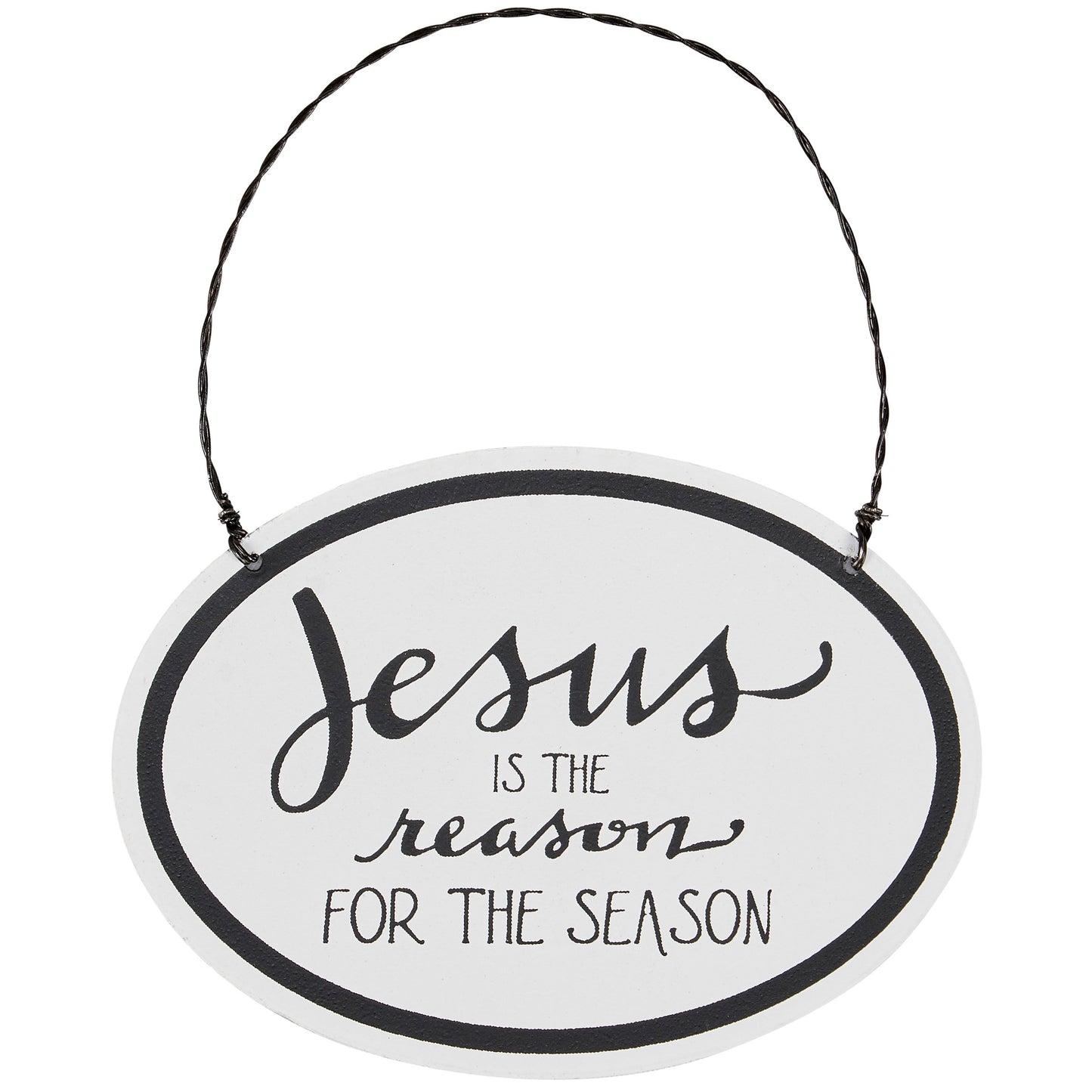 PBK Christmas Decor - Metal Jesus is the Reason Ornament Sign