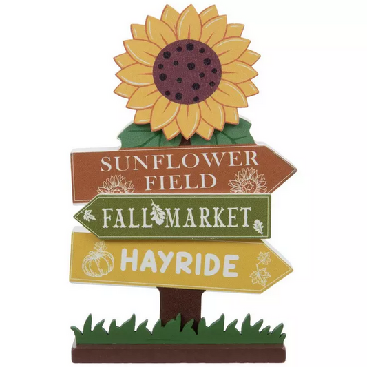 HL Fall Decor - Sunflower Field Directional Mini Sign