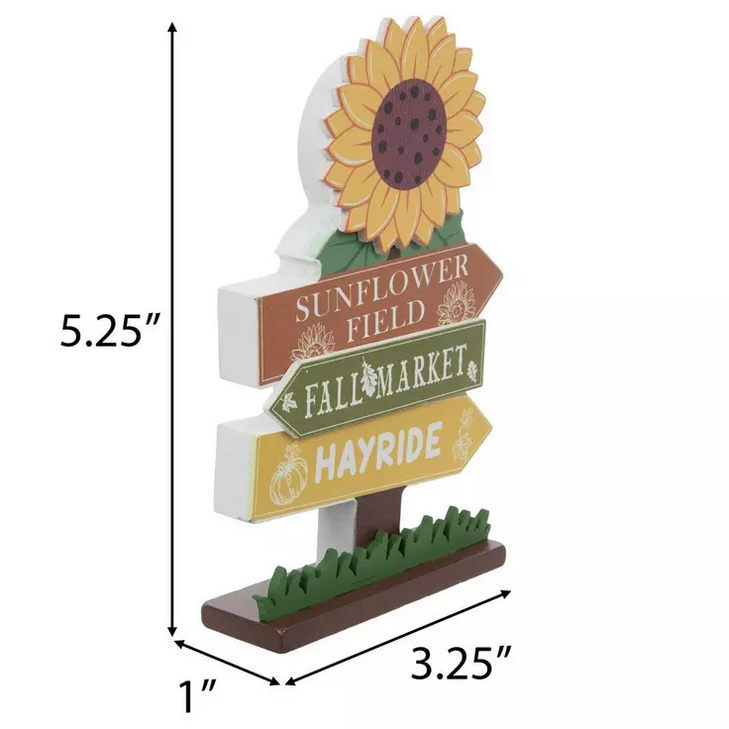 HL Fall Decor - Sunflower Field Directional Mini Sign