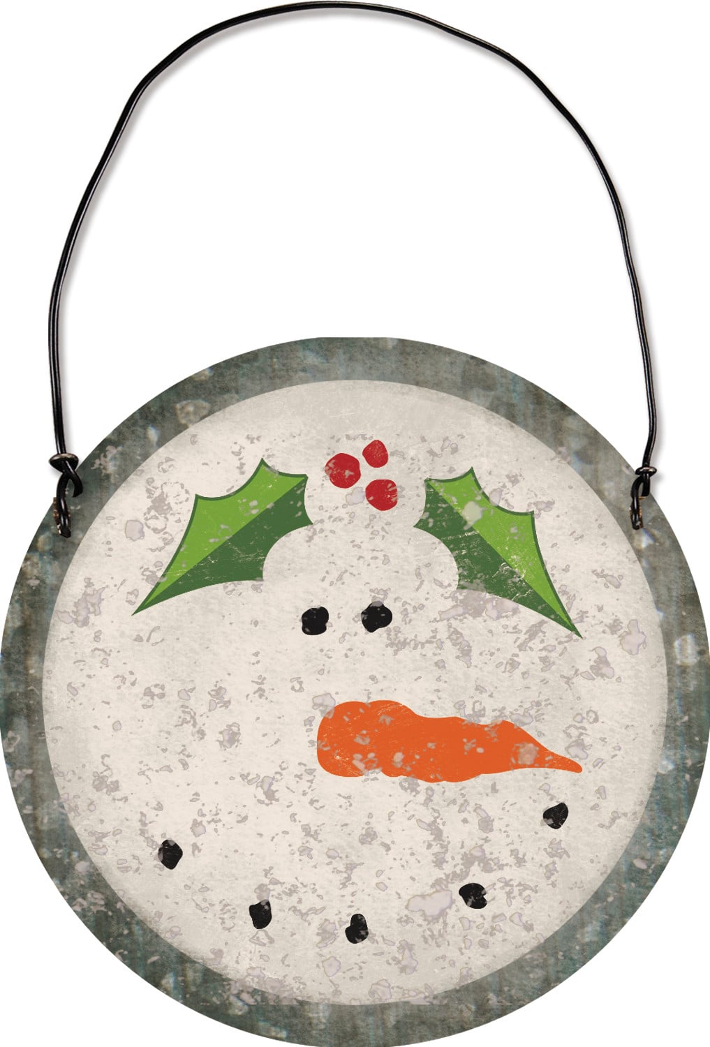 PBK Christmas Decor - Prim Snowman Face Ornament
