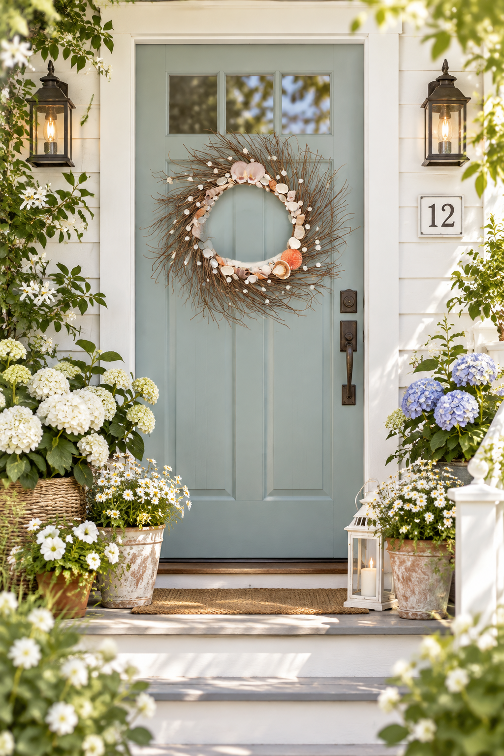 Darice Summer Decor -Seashell Beach Theme Grapevine Twig Wreath