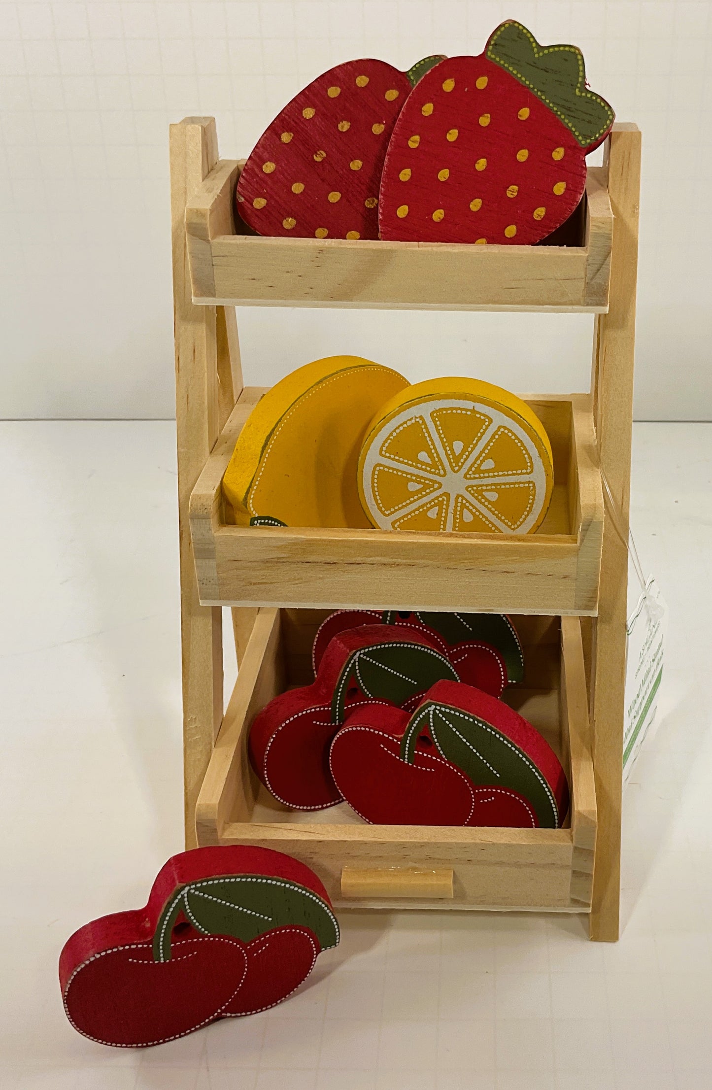 AGD Summer Decor - Strawberry Cherry Lemons Wood Fruit Stand