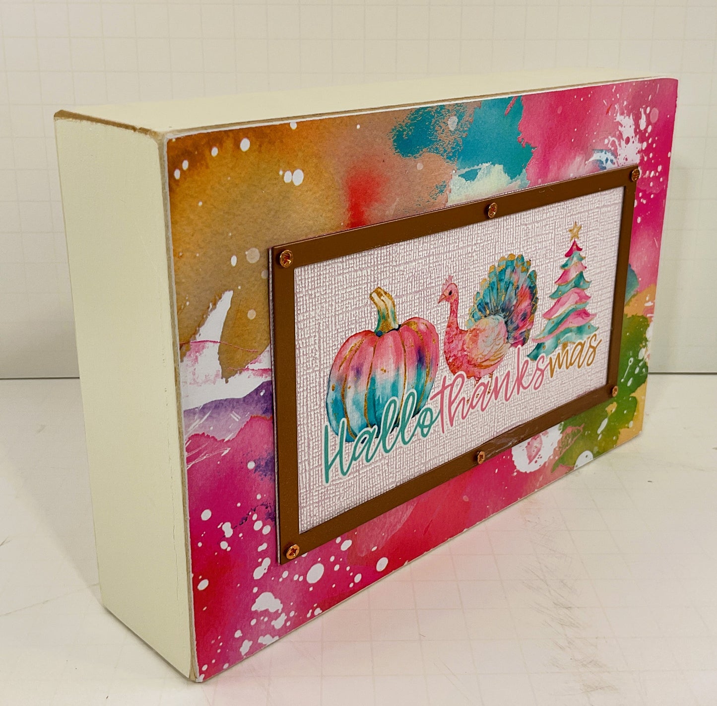 AGD Fall Decor - Pastel Pink Hallothankmas Multi Seasonal Sign