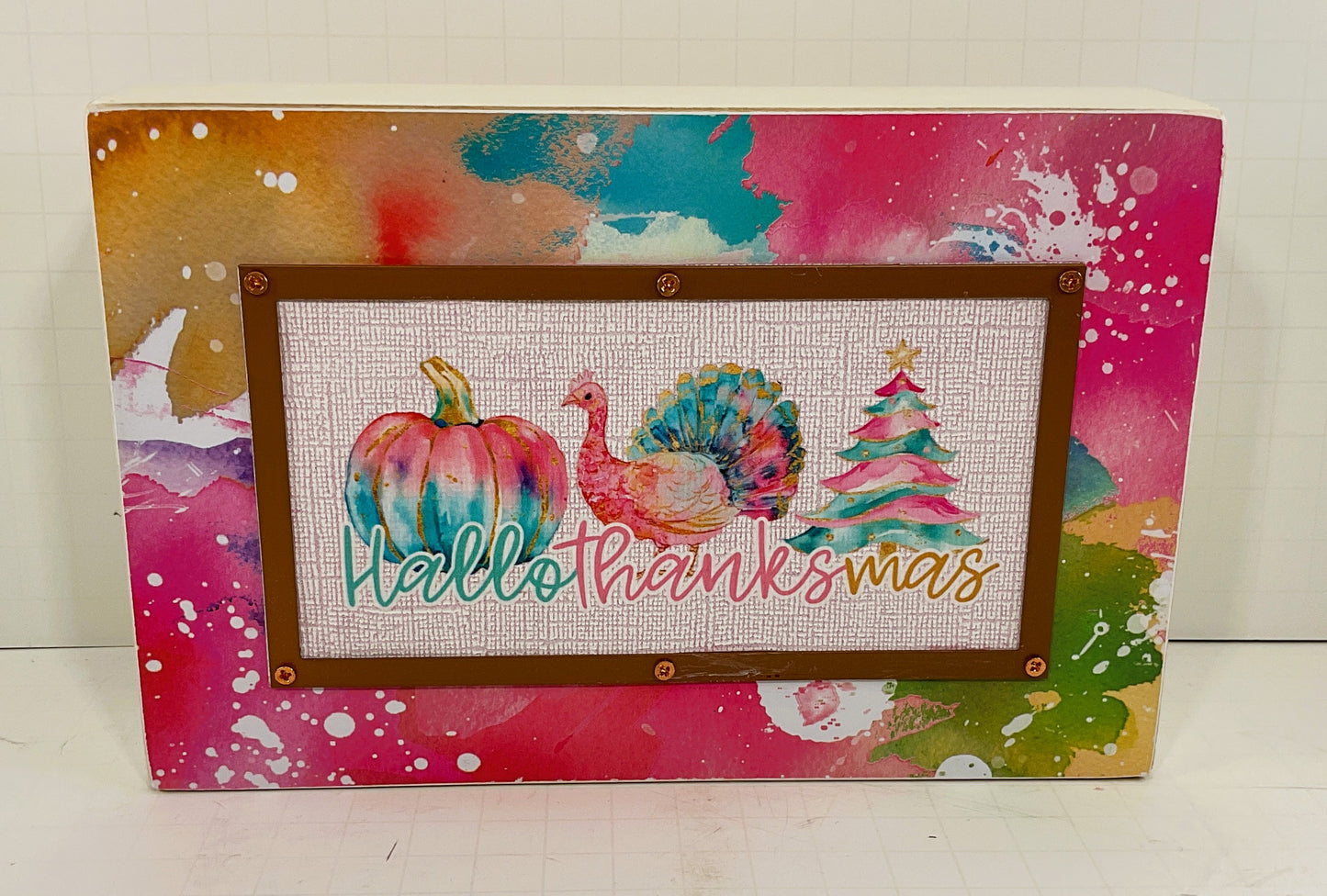 AGD Fall Decor - Pastel Pink Hallothankmas Multi Seasonal Sign