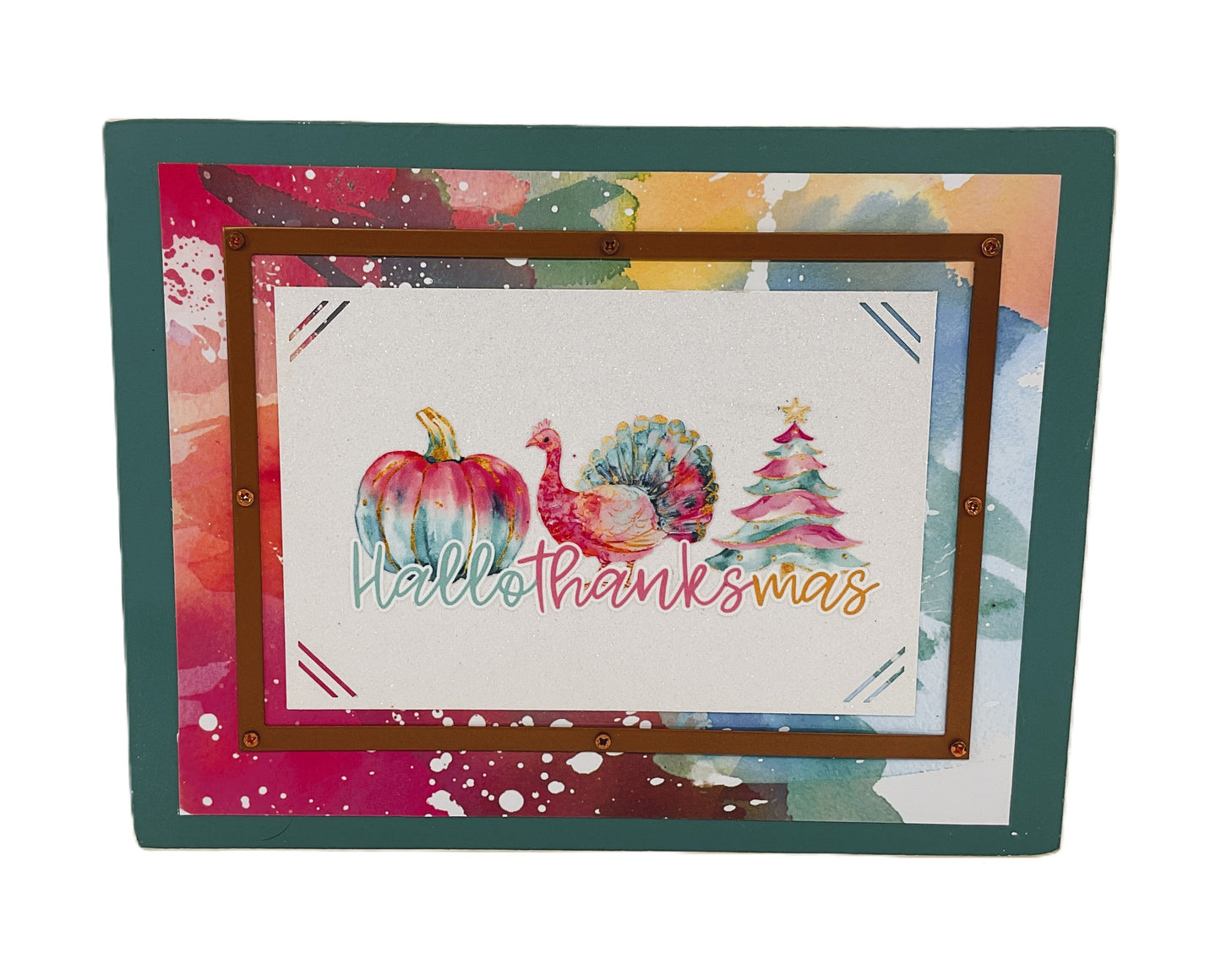 AGD Fall Decor - Pastel Pink Hallothankmas Multi Seasonal Box Sign
