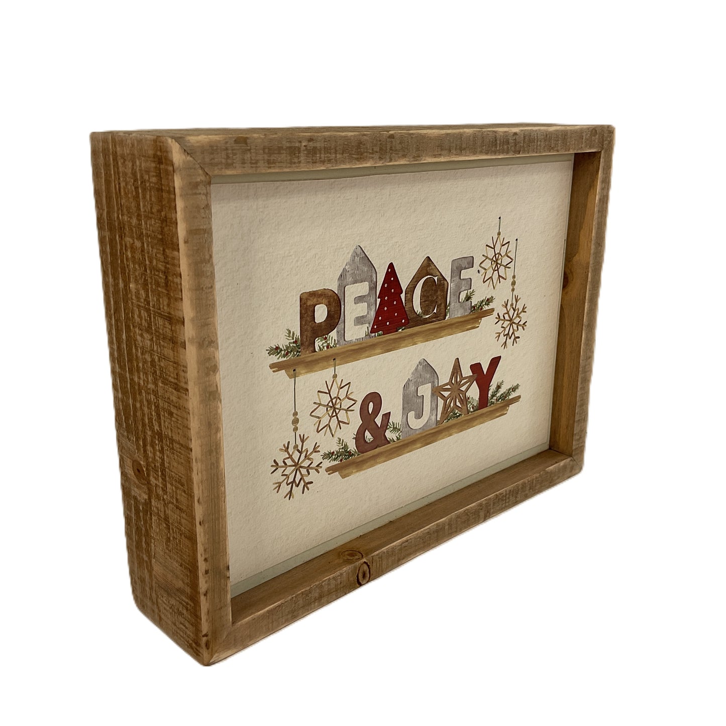 AGD Christmas Decor - Peace and Joy Farmhouse Box Sign