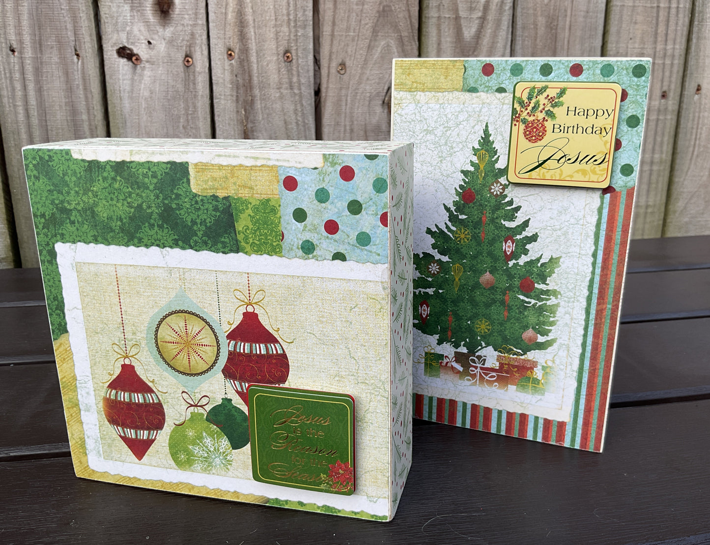 AGD Christmas Decor - Retro Birthday Jesus Reason Small Signs 2pc