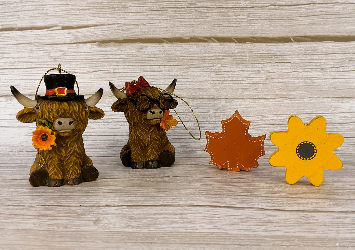 AGD Fall Decor - Resin Highland Cow Ornaments & Icon Charms