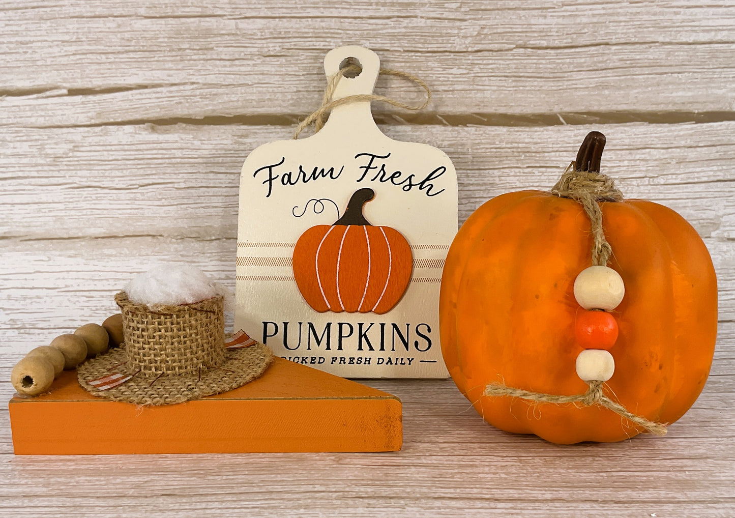 AGD Fall Decor - Wood Pumpkin Pie Cutting Board Tier Tray 3pc Set