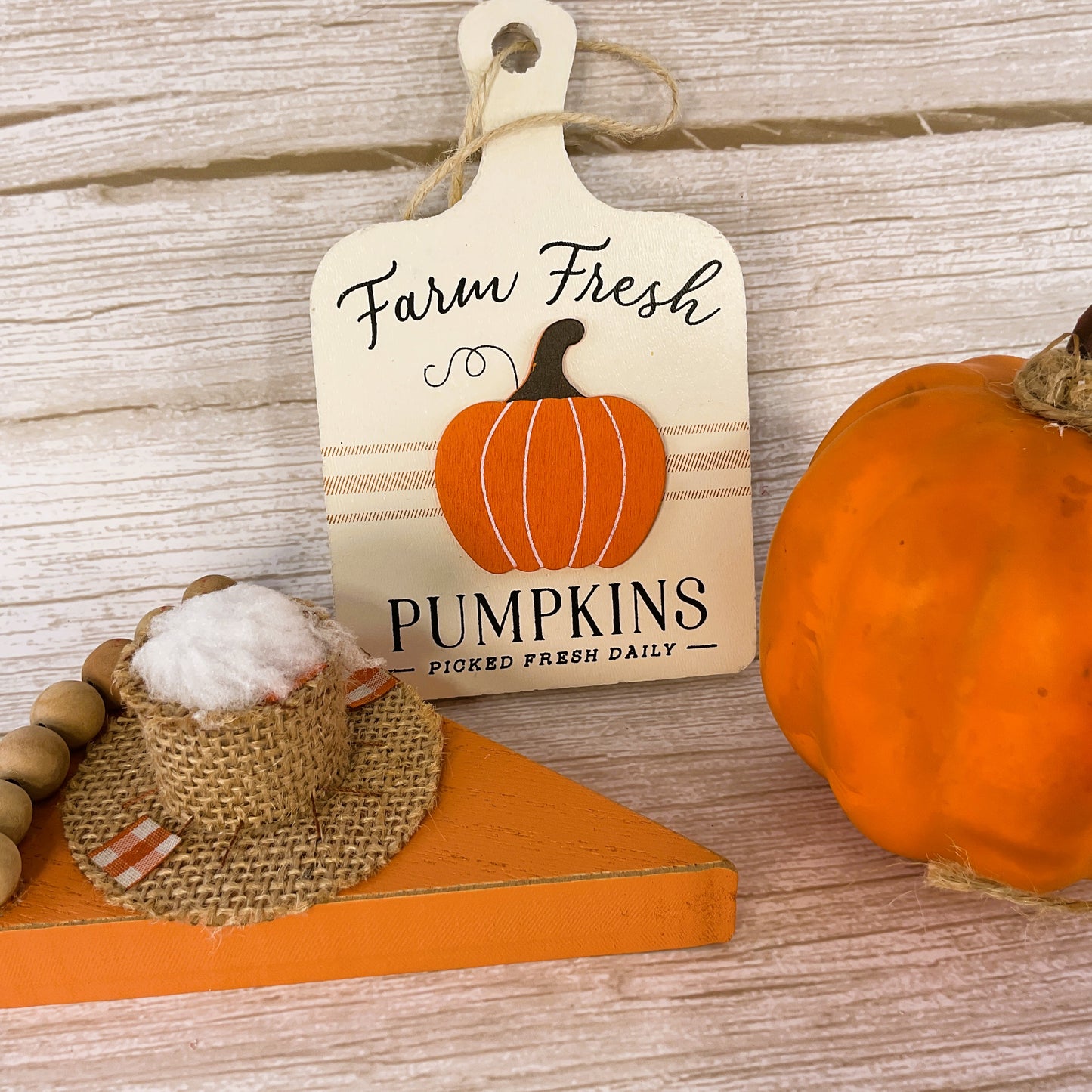 AGD Fall Decor - Wood Pumpkin Pie Cutting Board Tier Tray 3pc Set