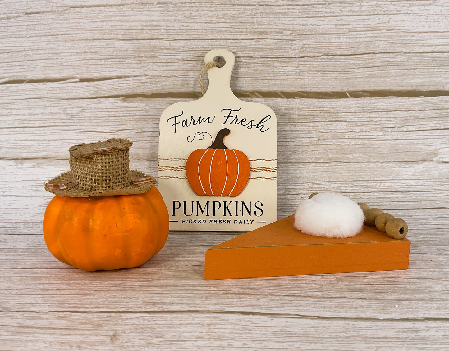 AGD Fall Decor - Wood Pumpkin Pie Cutting Board Tier Tray 3pc Set