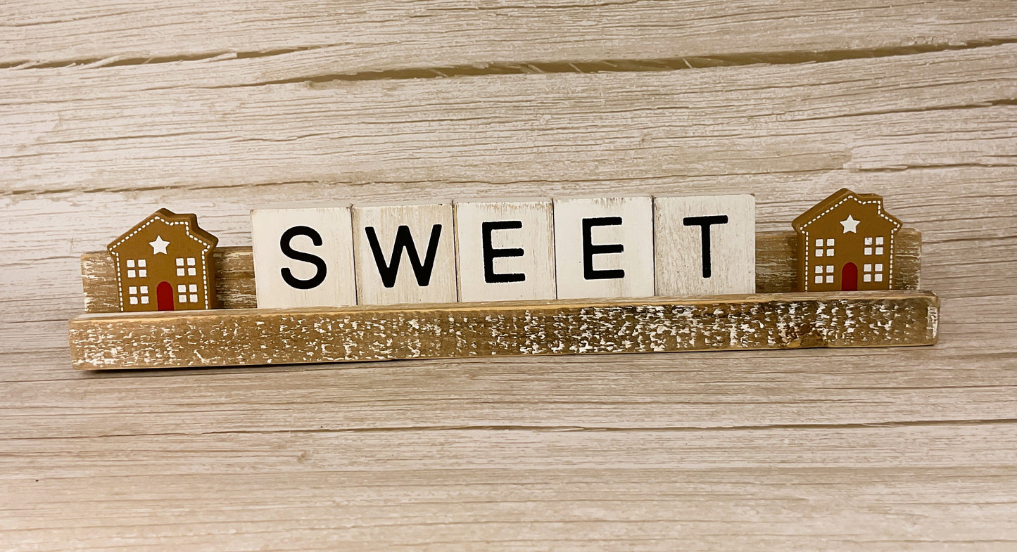 AGD Christmas Decor - Gingerbread House Sweet Wood Tile Sign