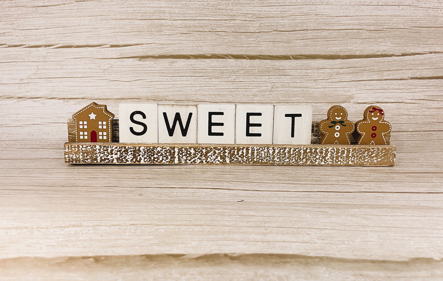 AGD Christmas Decor - Gingerbread Sweet Wood Tile Sign