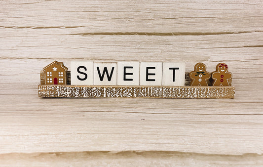 AGD Christmas Decor - Gingerbread Sweet Wood Tile Sign