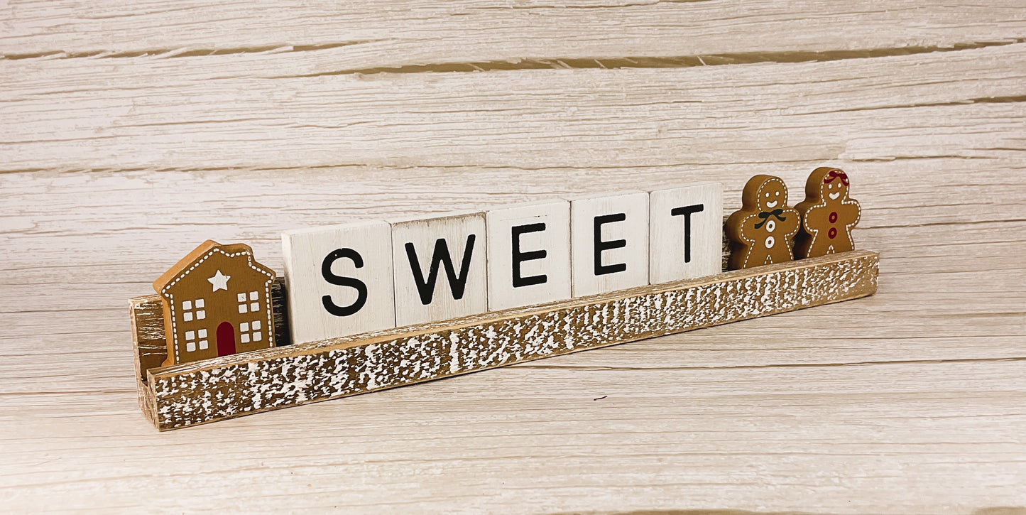 AGD Christmas Decor - Gingerbread Sweet Wood Tile Sign