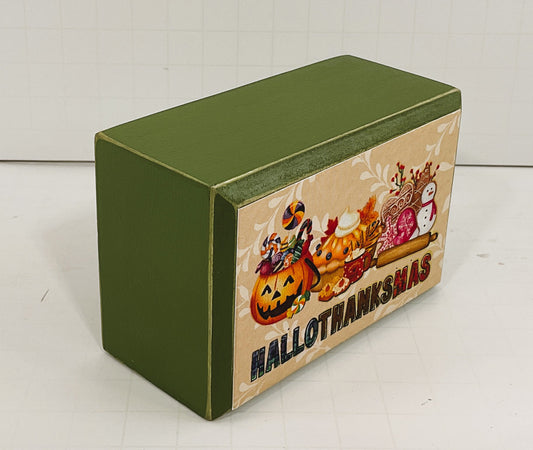 AGD Fall Decor - Pumpkin Gingerbread Hallothankmas Multi Seasonal Tier Tray Sign