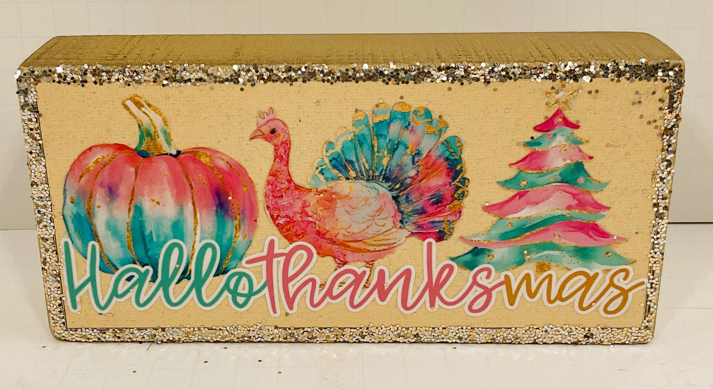 AGD Fall Decor - Pastel Pink Hallothankmas Multi Seasonal Sign