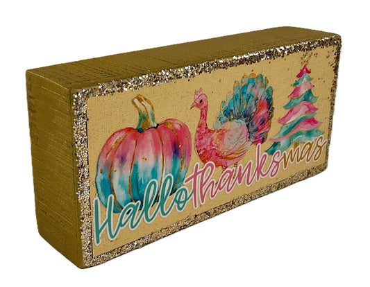 AGD Fall Decor - Pastel Pink Hallothankmas Multi Seasonal Sign