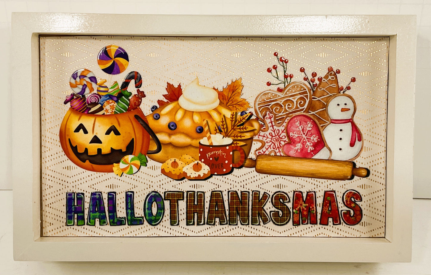 AGD Fall Decor - Pumpkin Gingerbread Hallothankmas Multi Seasonal Sign