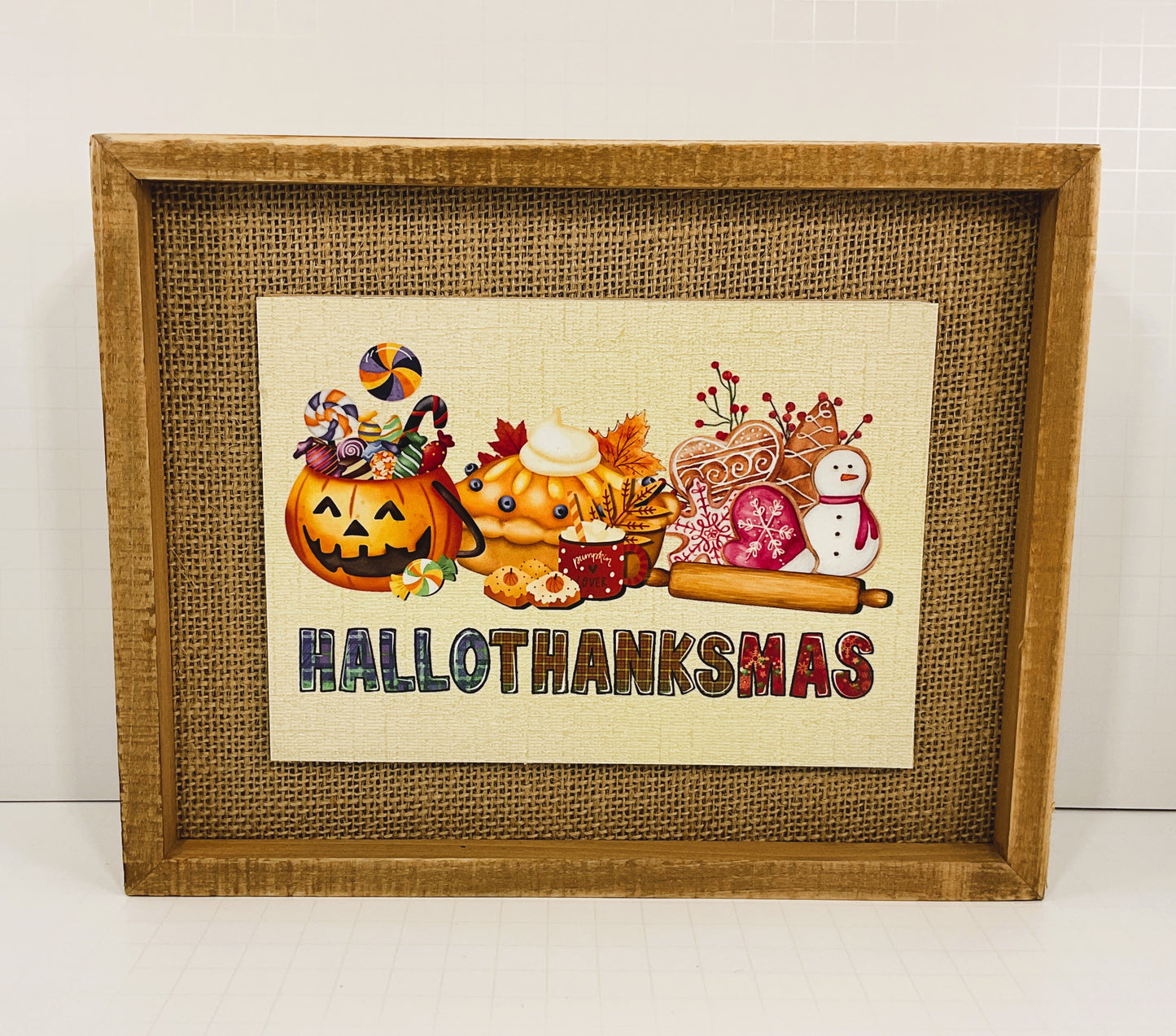 AGD Fall Decor - Pumpkin Gingerbread Hallothankmas Multi Seasonal Sign