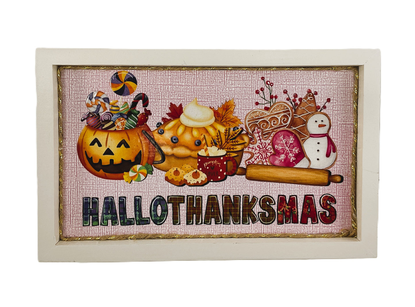 AGD Fall Decor - Pumpkin Gingerbread Hallothankmas Multi Seasonal Sign