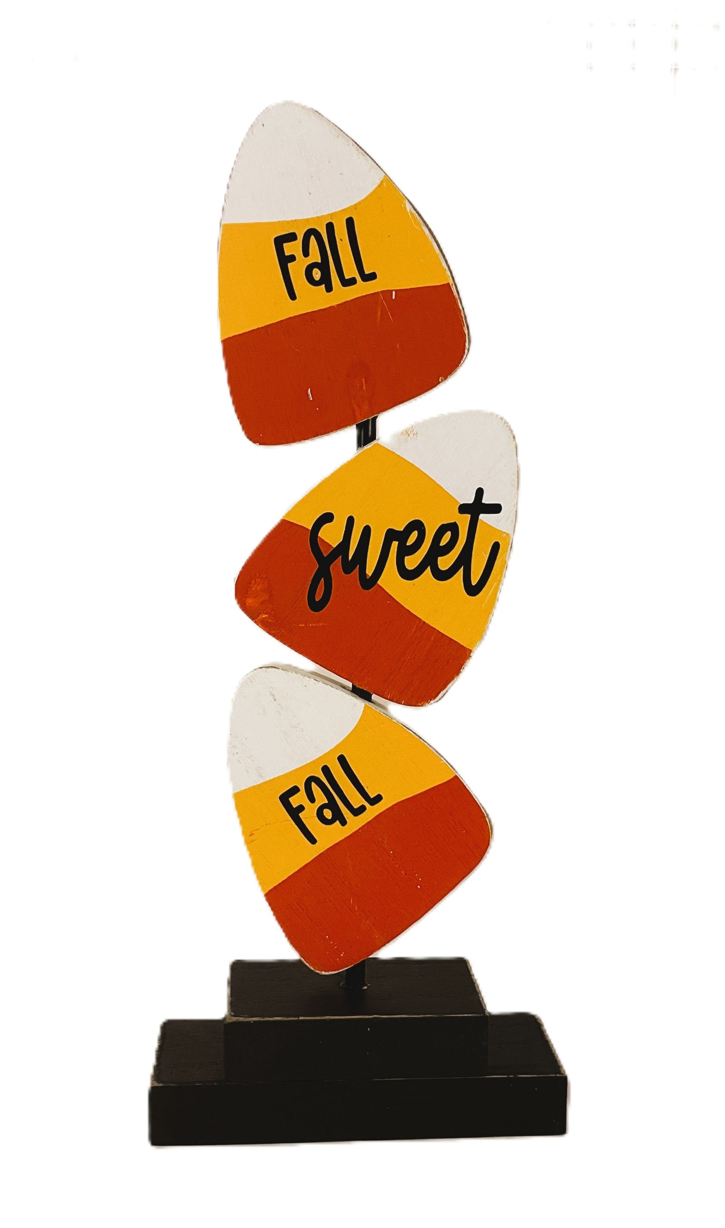 AGD Halloween Decor - Fall Sweet Fall Stacking Candy Corn Reversible Wood Stand