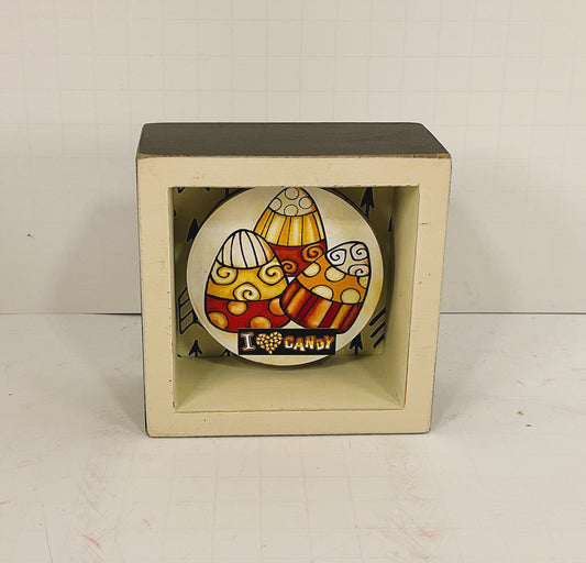 AGD Halloween Decor - I Love Candy Corn Small Wood Sign