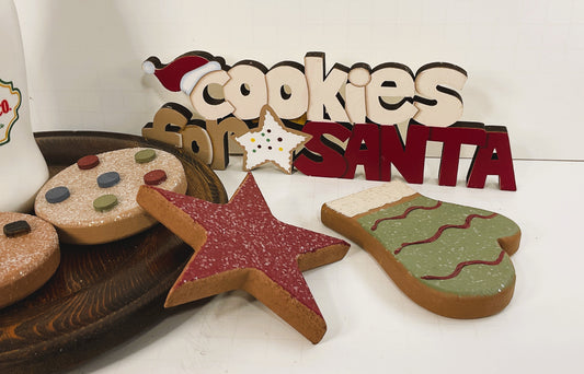 AGD Christmas Decor - Milk Bottles Gingerbread Cookies for Santa Plate Set