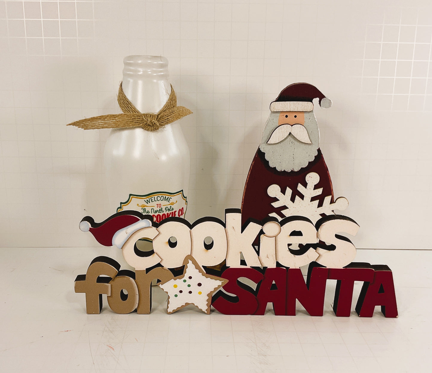 AGD Christmas Decor - Milk Bottles Gingerbread Cookies for Santa Set