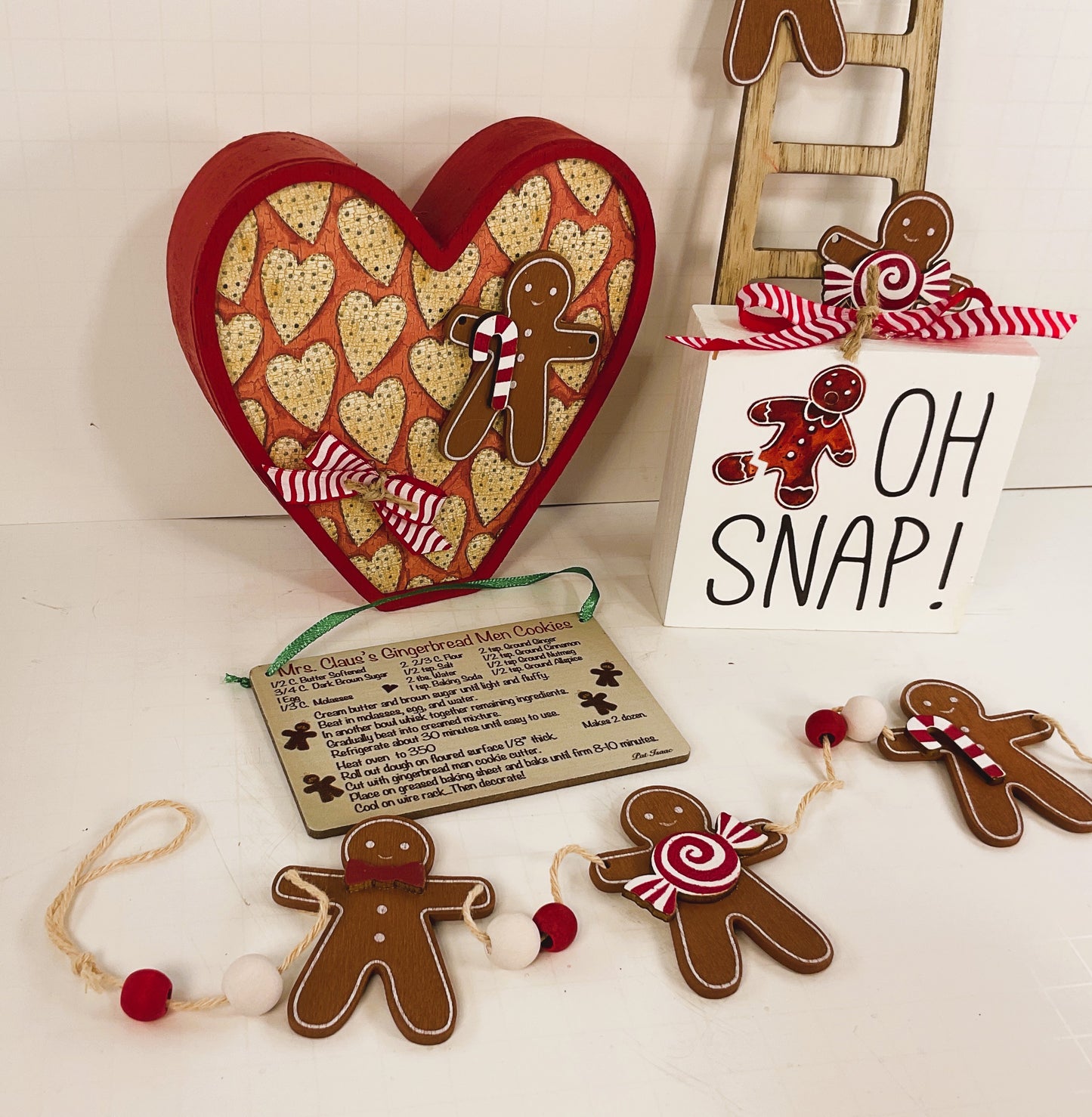 AGD Christmas Decor - Gingerbread Theme Tier Tray 5pc Set