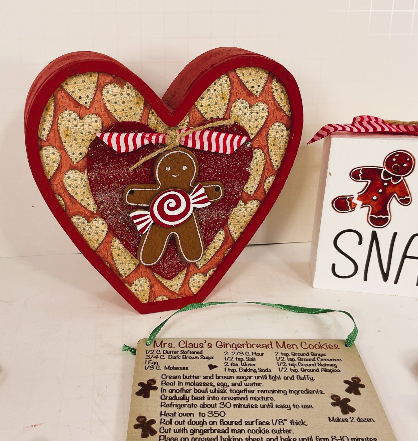 AGD Christmas Decor - Gingerbread Theme Tier Tray 4pc Set