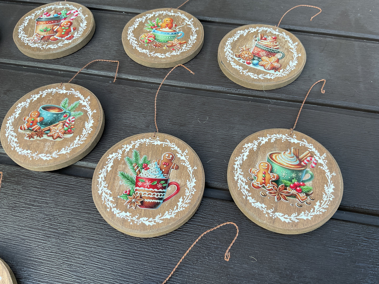 AGD Christmas Decor - Pastel Gingerbread Cocoa Ornaments 12pc Set