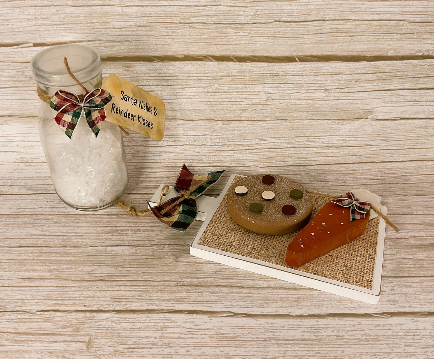 AGD Christmas Decor - Glass Milk Bottle Cookie Reindeer Carrot Bundle