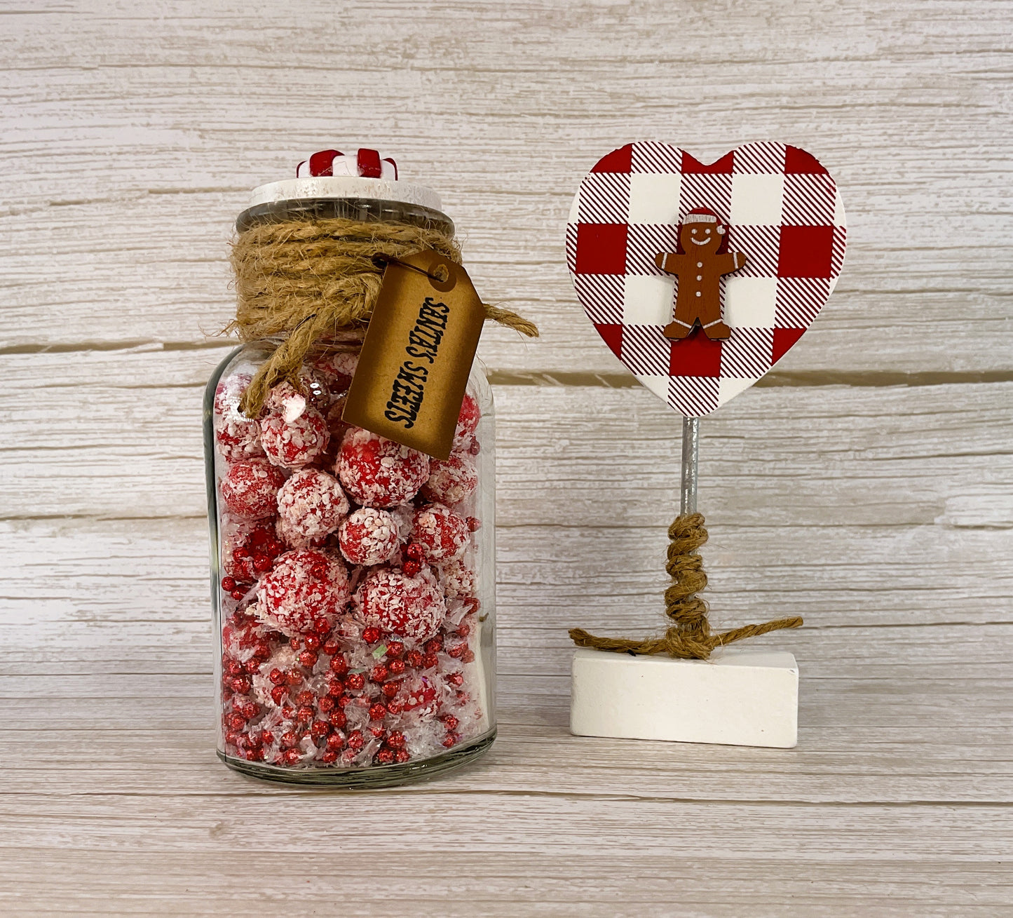 AGD Christmas Decor - Gingerbread Santa's Sweet Jar Set 2pc Set