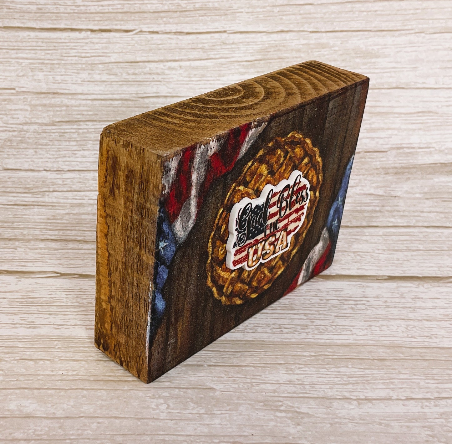 AGSD Patriotic Decor - God Bless USA Small Block Sign