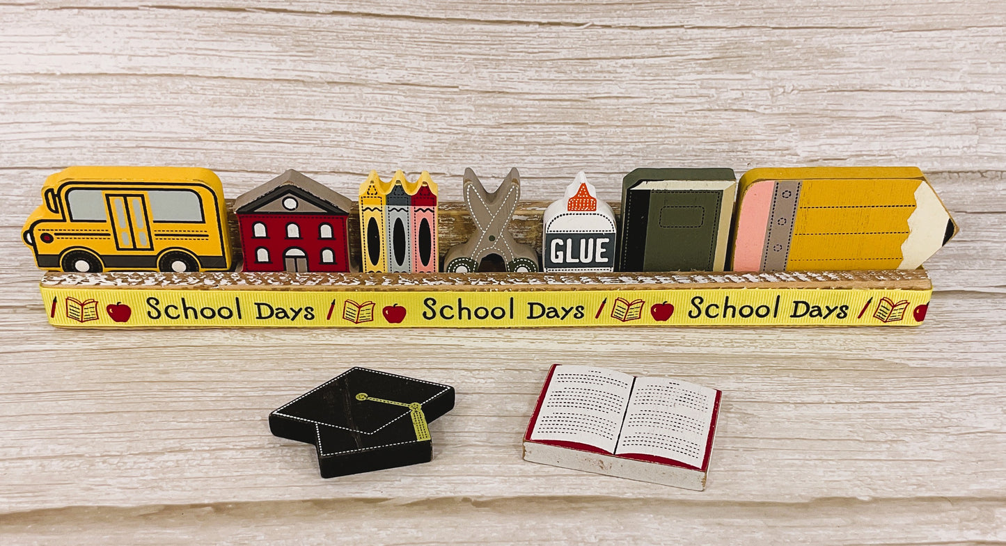 AGSD School Decor - Small Miniature Teacher Gift Theme Tray Decor