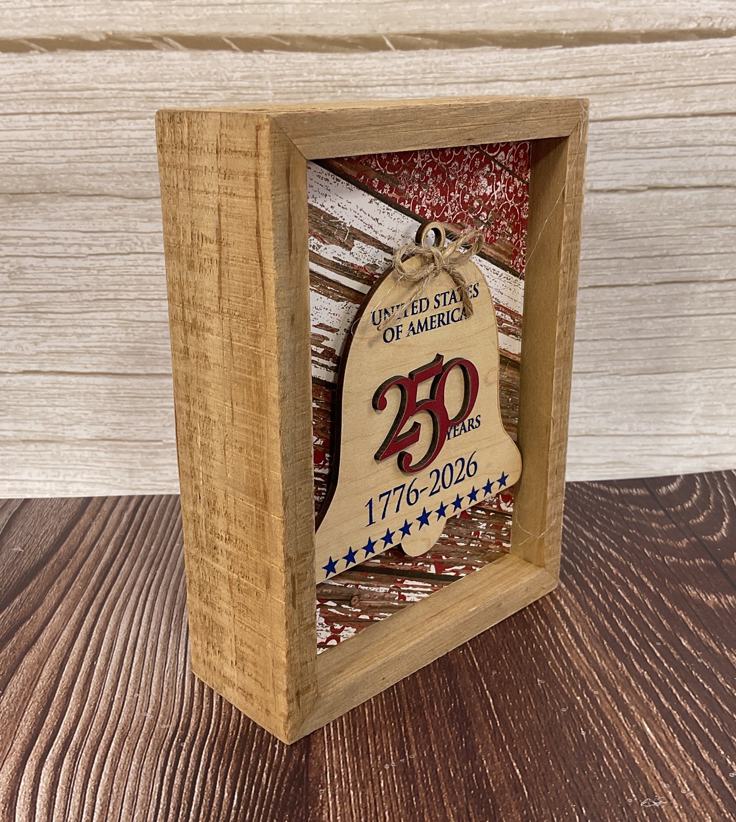AGSD Patriotic Decor - 250th Anniversary Liberty Bell Wood Sign – Handcrafted July 4th