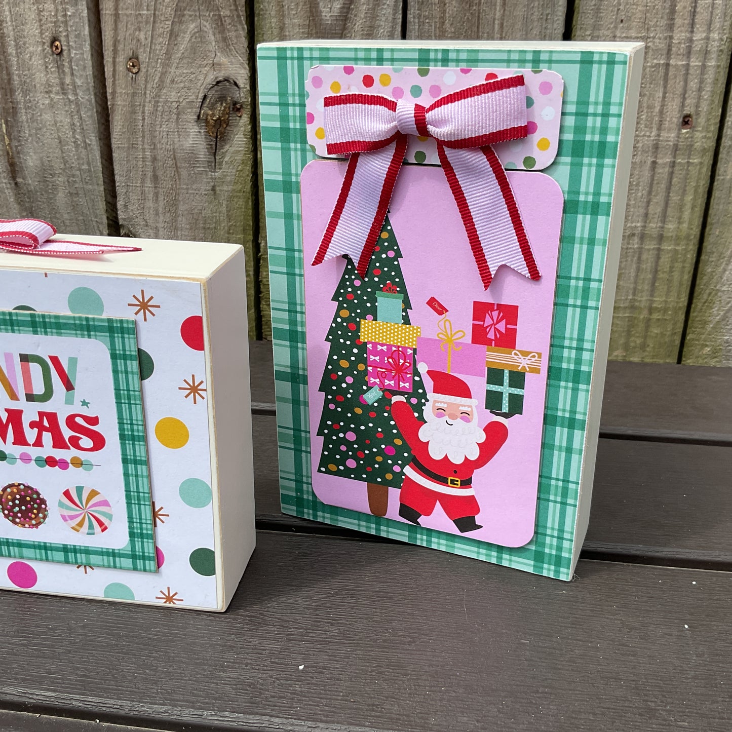 Retro Candy Signs Christmas Decor Set of 3 | Pink Blue Teal | AGSD