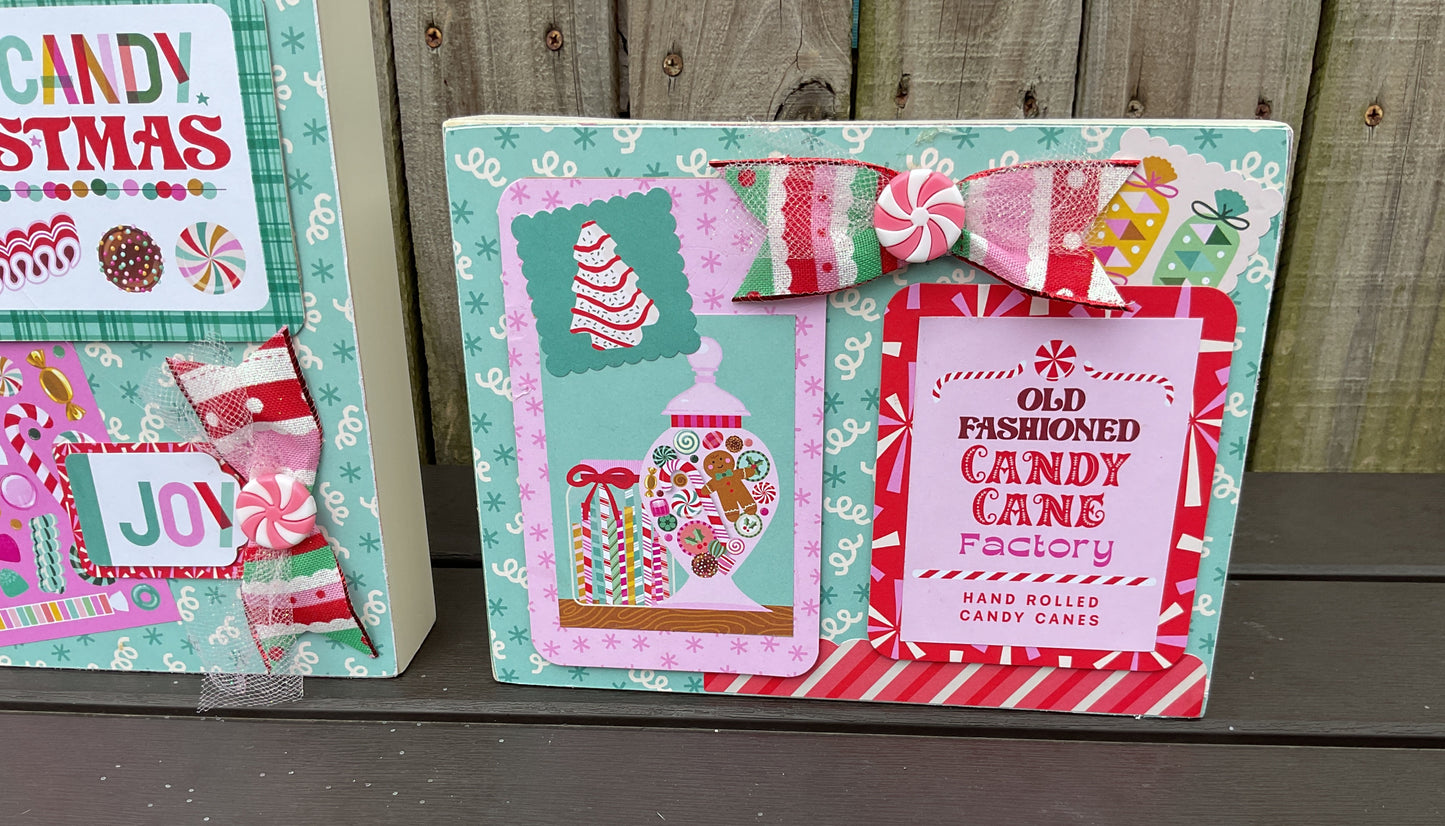 AGSD Christmas Decor - Retro Colorful Pastel Hard Candy Box Sings 3pc Set